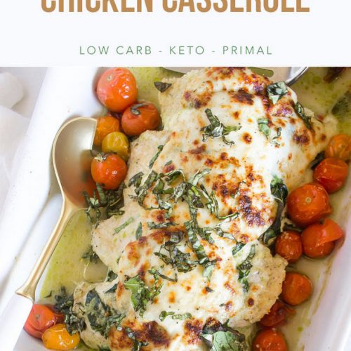 LowCarb Pesto Caprese Chicken Casserole KetoRecipes