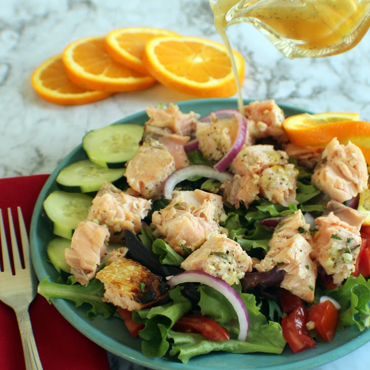 Cold Salmon Salad With Citrus Viniagrette KetoRecipes